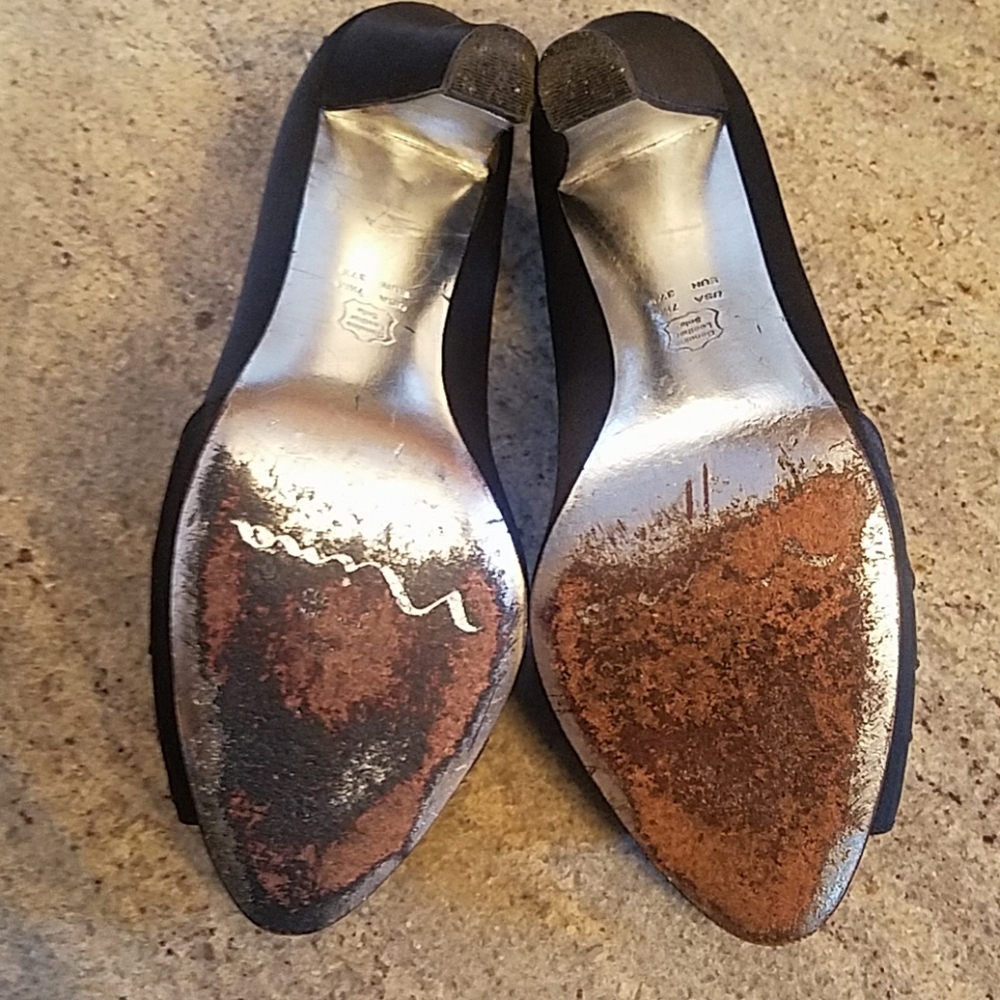 Nina New York Black Peep Toe Heels size 7 1/2 - Picture 5 of 6